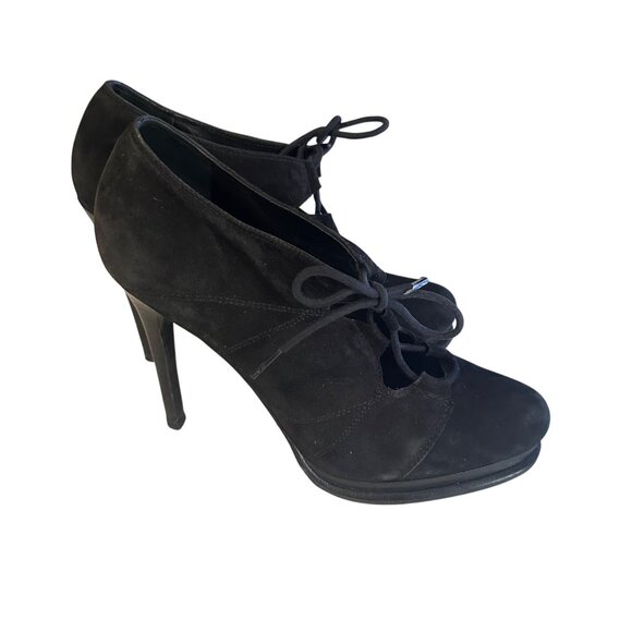 Diane Von Furstenberg suede leather black bootie size 7.5 M - Picture 3 of 6